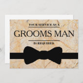 Uw service is aangevraagd als beste man-Groomsman Kaart (Voorkant / Achterkant)