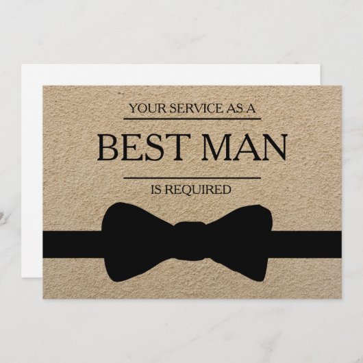 Uw service is aangevraagd als beste man-Groomsman Kaart (Voorkant / Achterkant)