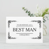 Uw service is aangevraagd als beste man-Groomsman Kaart (Staand voorkant)