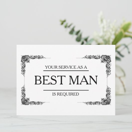 Uw service is aangevraagd als beste man-Groomsman Kaart (Staand voorkant)