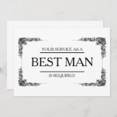 Uw service is aangevraagd als beste man-Groomsman Kaart (Voorkant / Achterkant)
