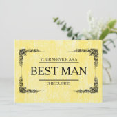 Uw service is aangevraagd als beste man-Groomsman Kaart (Staand voorkant)
