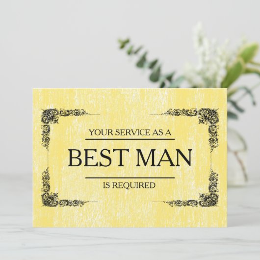 Uw service is aangevraagd als beste man-Groomsman Kaart (Staand voorkant)