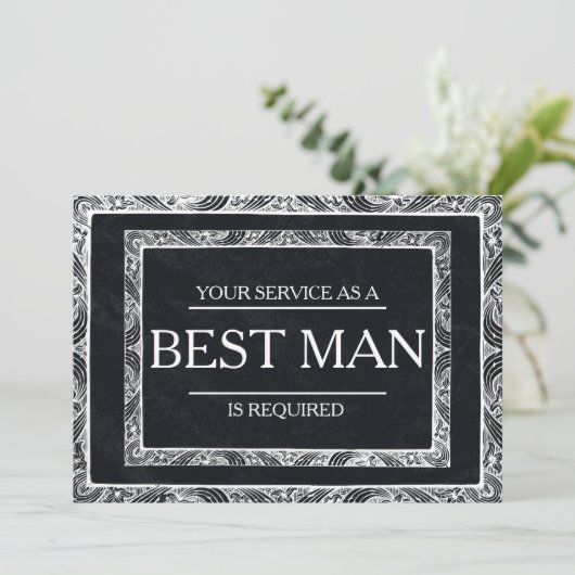 Uw service is aangevraagd als beste man-Groomsman Kaart (Staand voorkant)