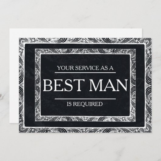 Uw service is aangevraagd als beste man-Groomsman Kaart (Voorkant / Achterkant)