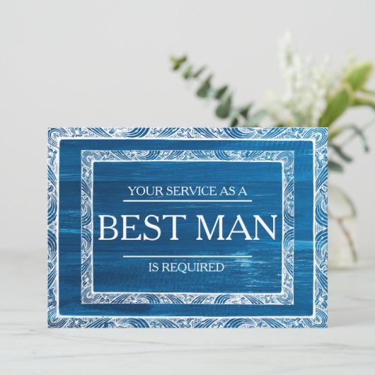 Uw service is aangevraagd als beste man-Groomsman Kaart (Staand voorkant)