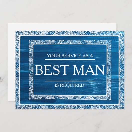 Uw service is aangevraagd als beste man-Groomsman Kaart (Voorkant / Achterkant)