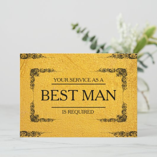 Uw service is aangevraagd als beste man-Groomsman Kaart (Staand voorkant)