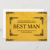 Uw service is aangevraagd als beste man-Groomsman Kaart (Voorkant / Achterkant)