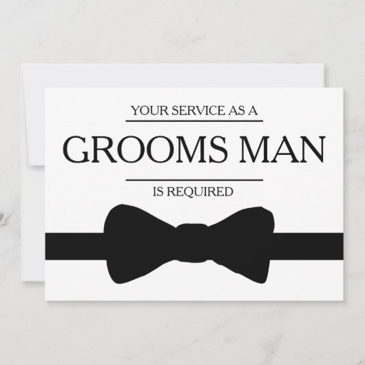 Uw service is aangevraagd als beste man-Groomsman Kaart (Voorkant)