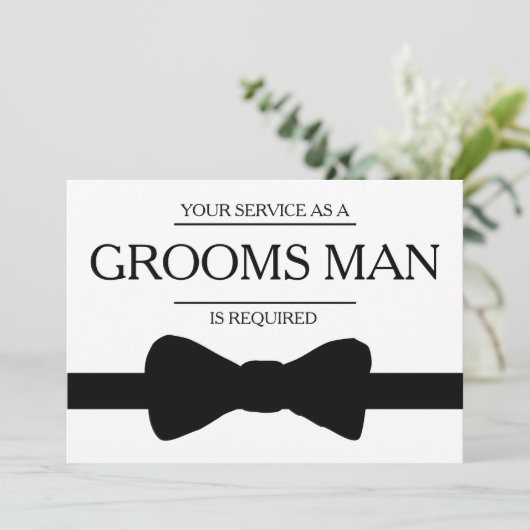 Uw service is aangevraagd als beste man-Groomsman Kaart (Staand voorkant)