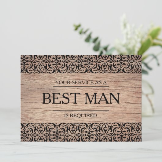 Uw service is aangevraagd als beste man-Groomsman Kaart (Staand voorkant)