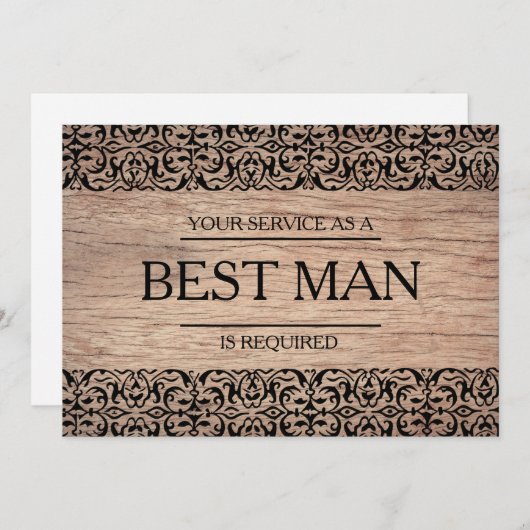 Uw service is aangevraagd als beste man-Groomsman Kaart (Voorkant / Achterkant)
