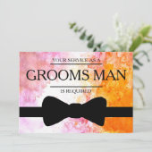 Uw service is aangevraagd als beste man-Groomsman Kaart (Staand voorkant)