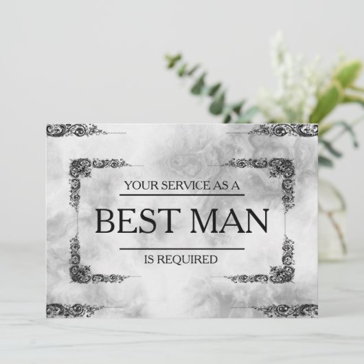 Uw service is aangevraagd als beste man-Groomsman Kaart (Staand voorkant)