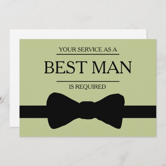 Uw service is aangevraagd als beste man-Groomsman Kaart (Voorkant / Achterkant)