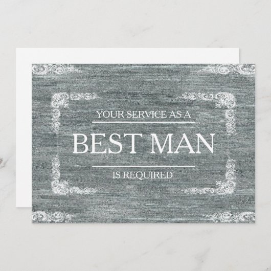 Uw service is aangevraagd als beste man-Groomsman Kaart (Voorkant / Achterkant)