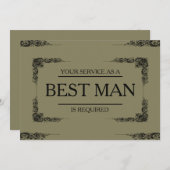 Uw service is aangevraagd als beste man-Groomsman Kaart (Voorkant / Achterkant)