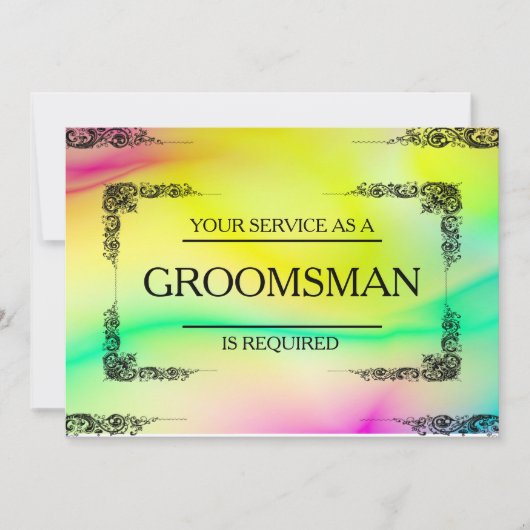 Uw service is aangevraagd als Groomsman Kaart (Voorkant)