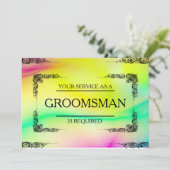 Uw service is aangevraagd als Groomsman Kaart (Staand voorkant)