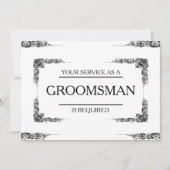 Uw service is aangevraagd als Groomsman Kaart (Voorkant)