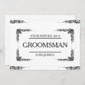 Uw service is aangevraagd als Groomsman Kaart (Voorkant / Achterkant)