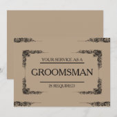 Uw service is aangevraagd als Groomsman Kaart (Voorkant / Achterkant)