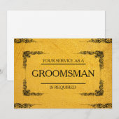 Uw service is aangevraagd als Groomsman Kaart (Voorkant / Achterkant)