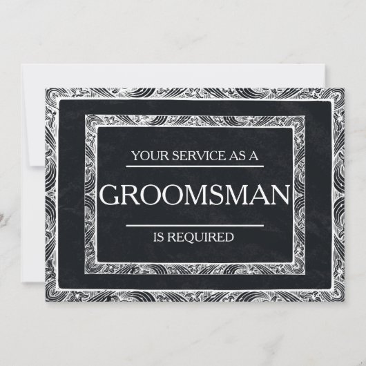 Uw service is aangevraagd als Groomsman Kaart (Voorkant)