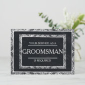 Uw service is aangevraagd als Groomsman Kaart (Staand voorkant)