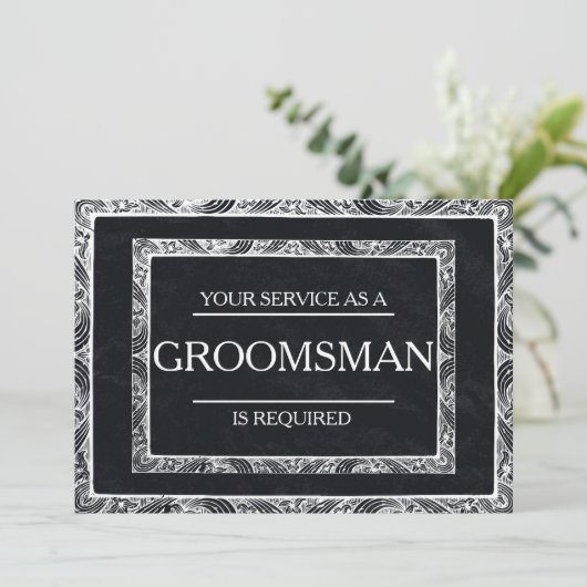 Uw service is aangevraagd als Groomsman Kaart (Staand voorkant)