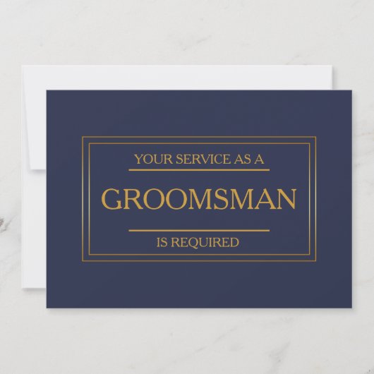 Uw service is aangevraagd als Groomsman Kaart (Voorkant)