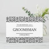 Uw service is aangevraagd als Groomsman Kaart (Staand voorkant)