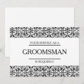 Uw service is aangevraagd als Groomsman Kaart (Voorkant / Achterkant)