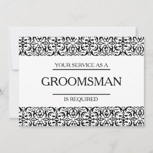 Uw service is aangevraagd als Groomsman Kaart