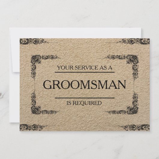 Uw service is aangevraagd als Groomsman Kaart (Voorkant)