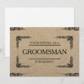 Uw service is aangevraagd als Groomsman Kaart (Voorkant / Achterkant)