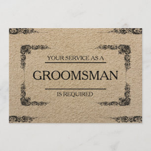 Uw service is aangevraagd als Groomsman Kaart