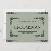 Uw service is aangevraagd als Groomsman Kaart (Voorkant)