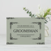 Uw service is aangevraagd als Groomsman Kaart (Staand voorkant)