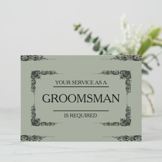 Uw service is aangevraagd als Groomsman Kaart (Staand voorkant)