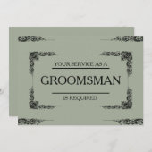 Uw service is aangevraagd als Groomsman Kaart (Voorkant / Achterkant)
