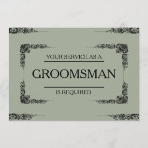 Uw service is aangevraagd als Groomsman Kaart