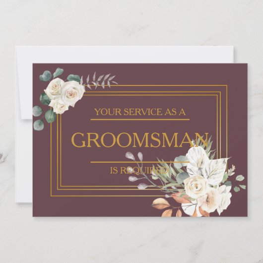 Uw service is aangevraagd als Groomsman Kaart (Voorkant)