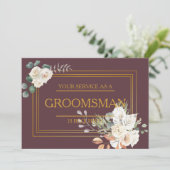 Uw service is aangevraagd als Groomsman Kaart (Staand voorkant)