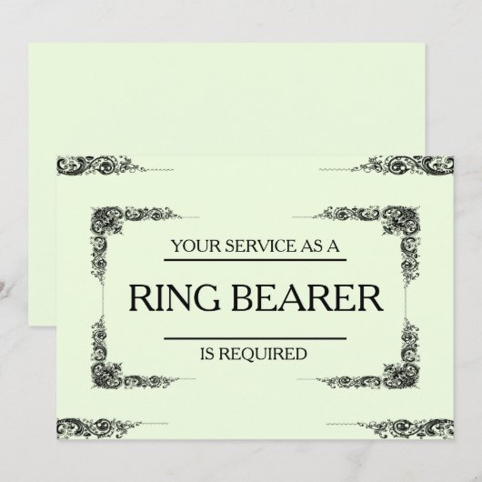Uw service is aangevraagd als Ring Bearer Kaart (Voorkant / Achterkant)