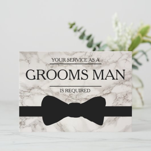 Uw service wordt aangevraagd als Bestman Marble Ba Kaart (Staand voorkant)