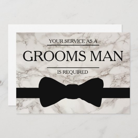 Uw service wordt aangevraagd als Bestman Marble Ba Kaart (Voorkant / Achterkant)