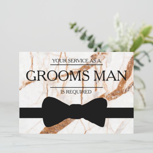 Uw service wordt aangevraagd als Bestman Marble Ba Kaart (Staand voorkant)