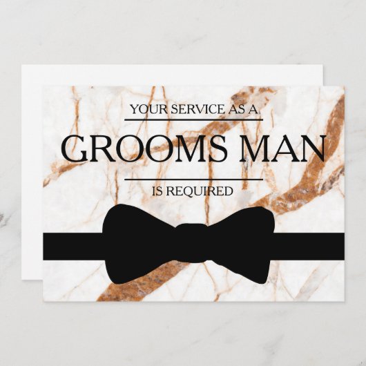 Uw service wordt aangevraagd als Bestman Marble Ba Kaart (Voorkant / Achterkant)